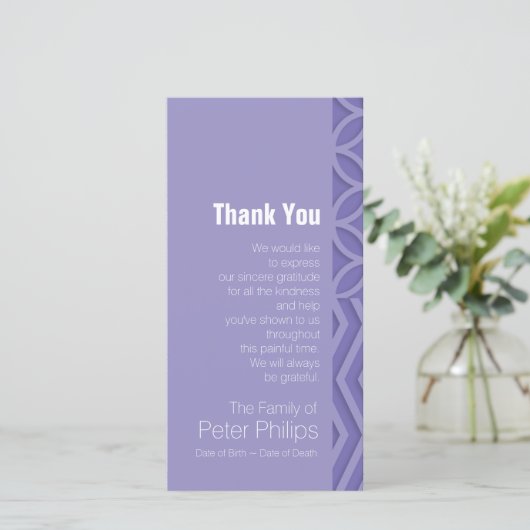 Geometrische Kies B Kleur Sympathie Dank u Bedankkaart (Staand voorkant)