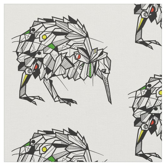 Geometrische kiwivogel stof (Close Up)