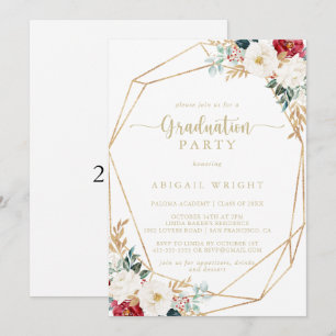 Geometrische Klassieke Gold Floral Gradual Party Kaart