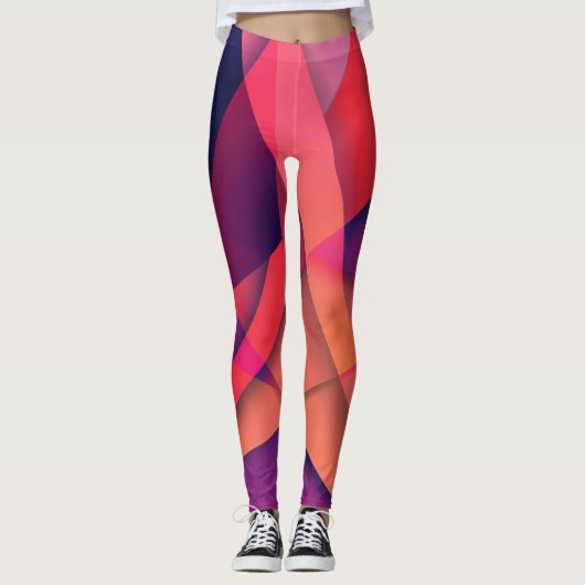 Geometrische kleur Leggings (Voorkant)