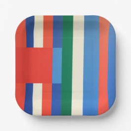 Geometrische kleur papieren bordje