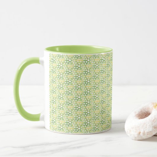 Geometrische kleuren Lime Green-Mok Mok (Met donut)