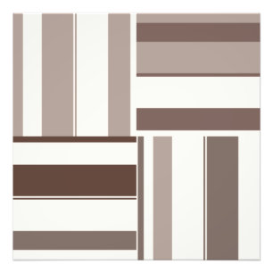 Geometrische kleurenblokrechthoeken - Bruin en bei Foto Afdruk