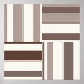 Geometrische kleurenblokrechthoeken - Bruin en bei Poster (Voorkant)