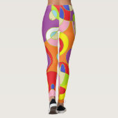 Geometrische kleurenpatroonkunst leggings (Achterkant)
