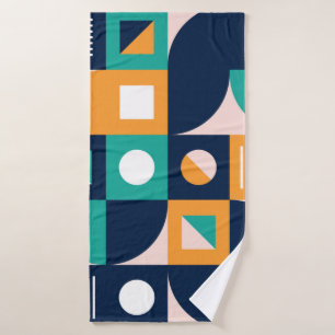Geometrische kleurensamenstelling sjabloon met abs badhanddoek