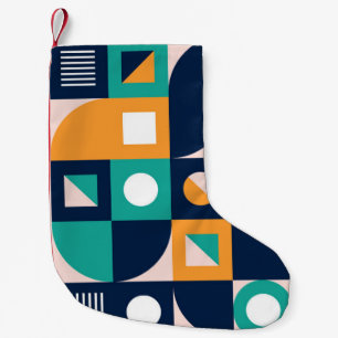 Geometrische kleurensamenstelling sjabloon met abs kleine kerstsok