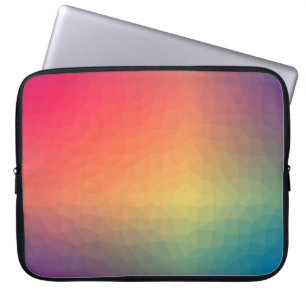 Geometrische kleurige regenbooggradiënt laptop sleeve