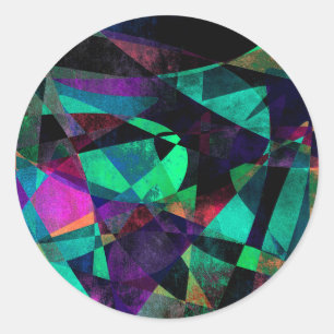 Geometrische, kleurrijke, Abstracte kunst Ronde Sticker