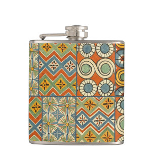 Geometrische kleurrijke Antiek Egyptische grafisch Heupfles