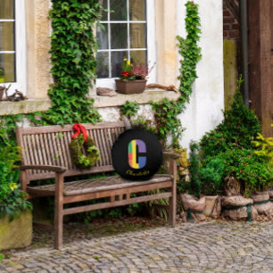 Geometrische kleurrijke moderne rond kussen