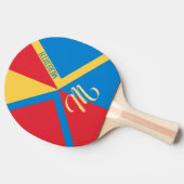 Geometrische kleurrijke naam van aangepast monogra tafeltennisbatje (Zijkant)