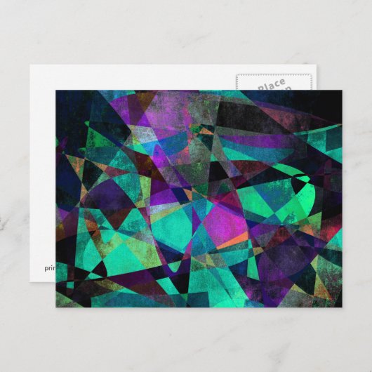 Geometrische, kleurrijke, originele Abstracte kuns Briefkaart (Voorkant / Achterkant)