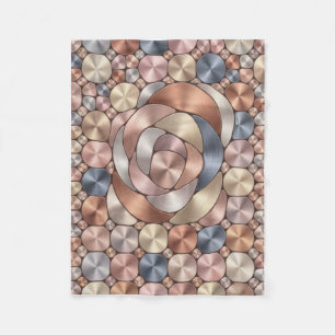 Geometrische Kleurrijke Spiraal Mozaïek Quilt Vlie Fleece Deken
