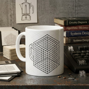 Geometrische koffiemok Isometrische rasterkunst