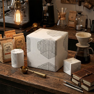 Geometrische koffiemok Isometrische rasterkunst Cadeaupapier