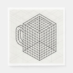 Geometrische koffiemok Isometrische rasterkunst Servet