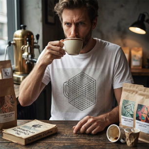 Geometrische koffiemok Isometrische rasterkunst T-shirt