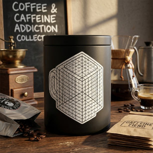 Geometrische koffiemok Isometrische rasterkunst Vierkante Sticker