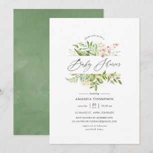 Geometrische Kristal Baby Shower Groene Thema Kaart