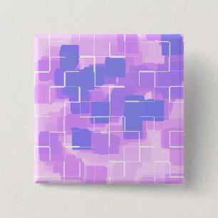 Geometrische kunst "Blauwe Berry" Vierkante Button 5,1 Cm