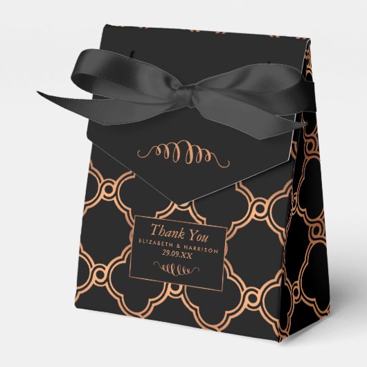 Geometrische Kunst Deco Gatsby Wedding Bedankdoosjes (Voorkant Zijde)