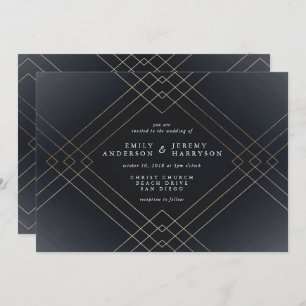 Geometrische kunst Deco Great Gatsby Wedding Invit Kaart