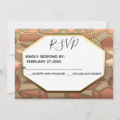 Geometrische kunst deco lux gold/brons bruiloft RS Kaart (Voorkant)