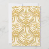  Geometrische kunst Deco Weddenschap White Gold Kaart (Achterkant)