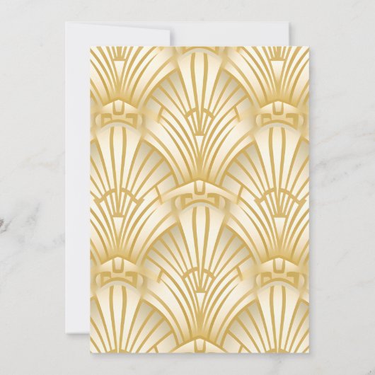  Geometrische kunst Deco Weddenschap White Gold Kaart (Achterkant)