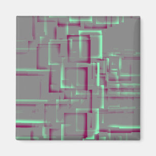 Geometrische kunst "frambosmunt" magneet