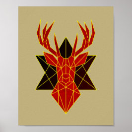 Geometrische kunst herten dierlijke illustratie mo poster