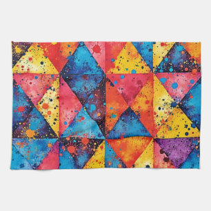 Geometrische Kunst: Levendig Chaos Theedoek