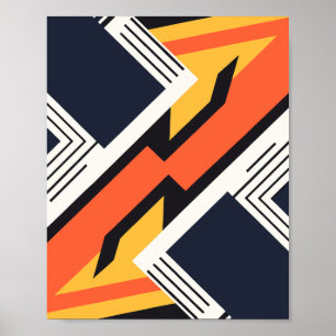 Geometrische kunst met felle contrasterende kleure poster