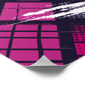 Geometrische kunst met magenta en Paarse tinten Poster (Hoek)