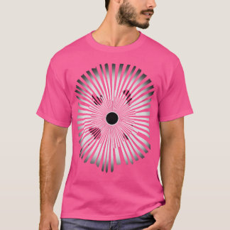 Geometrische kunst met optische illusie t-shirt