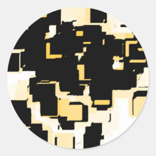 Geometrische kunst met "Oranje kachel" - Gepersona Ronde Sticker