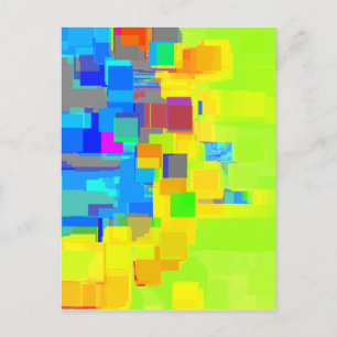 Geometrische kunst "Stad in de lucht" Briefkaart