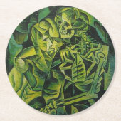 Geometrische kunst van abstract Man en skelet Ronde Kartonnen Onderzetter (Voorkant)