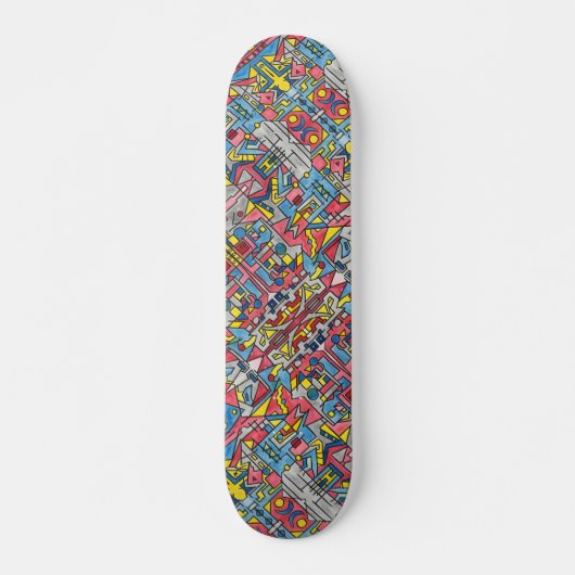 Geometrische kunst van Cityscape-Modern Bauhaus Skateboard (Voorkant)