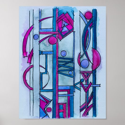 Geometrische kunst van de architect: droommoderne  poster (Voorkant)