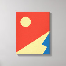 Geometrische kunst van de berg en de zon