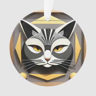 Geometrische kunst van een gestileerde kat abstrac ornament