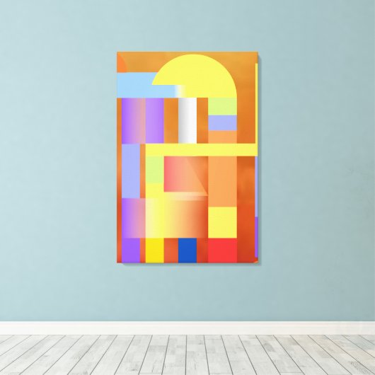 "Geometrische kunstdruk | Premium Canvas Muurkunst (Insitu (Houten vloer))
