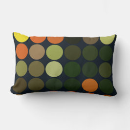 Geometrische kunstgeel, Oranje, groene cirkels Kussen