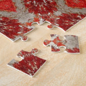 Geometrische kunstschildpadruisbladeren op sneeuw legpuzzel (Zijkant)