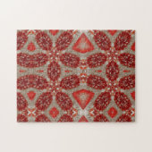 Geometrische kunstschildpadruisbladeren op sneeuw legpuzzel (Horizontaal)