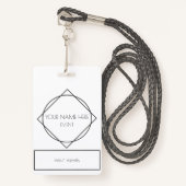 geometrische lanyard badge (Voorkant met draagriem)
