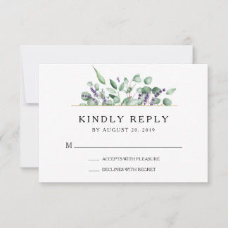Geometrische lavendel Eucalyptus Weddenschap RSVP- RSVP Kaartje