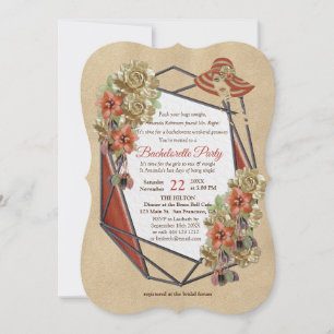Geometrische leder Art Bachelorette Kaart